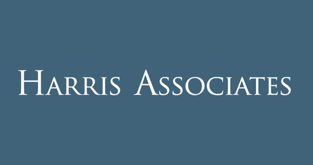 Harris Associates logo on a blue background